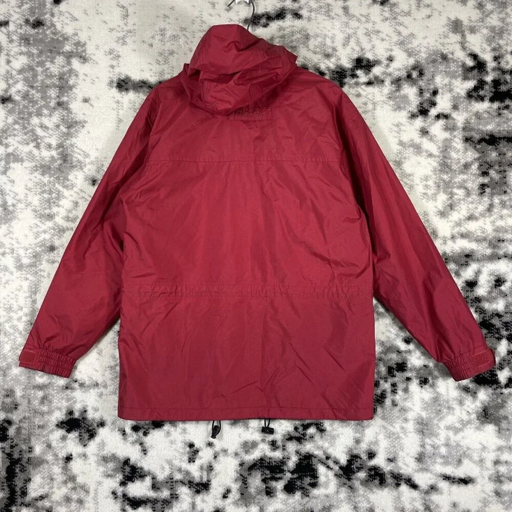 Cabelas Rain Jacket Mens Size Small Red‎ Full Zip Snap Up Hooded Outdoors Gorp - Picture 2 of 16